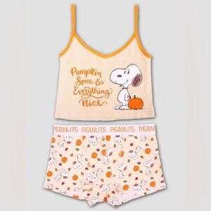 Peanuts Snoopy Women’s Fall Cami and Boxer Set Sz XL